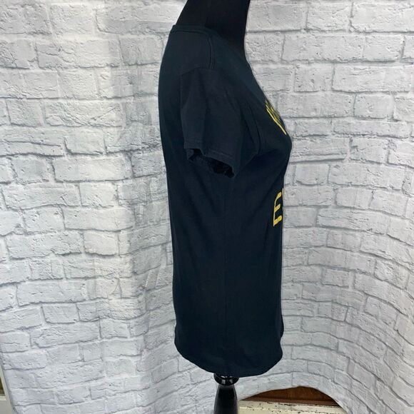 Gildan softstyle What the Elf Graphic print shortsleeve Crewneck black top sz L - Picture 5 of 10